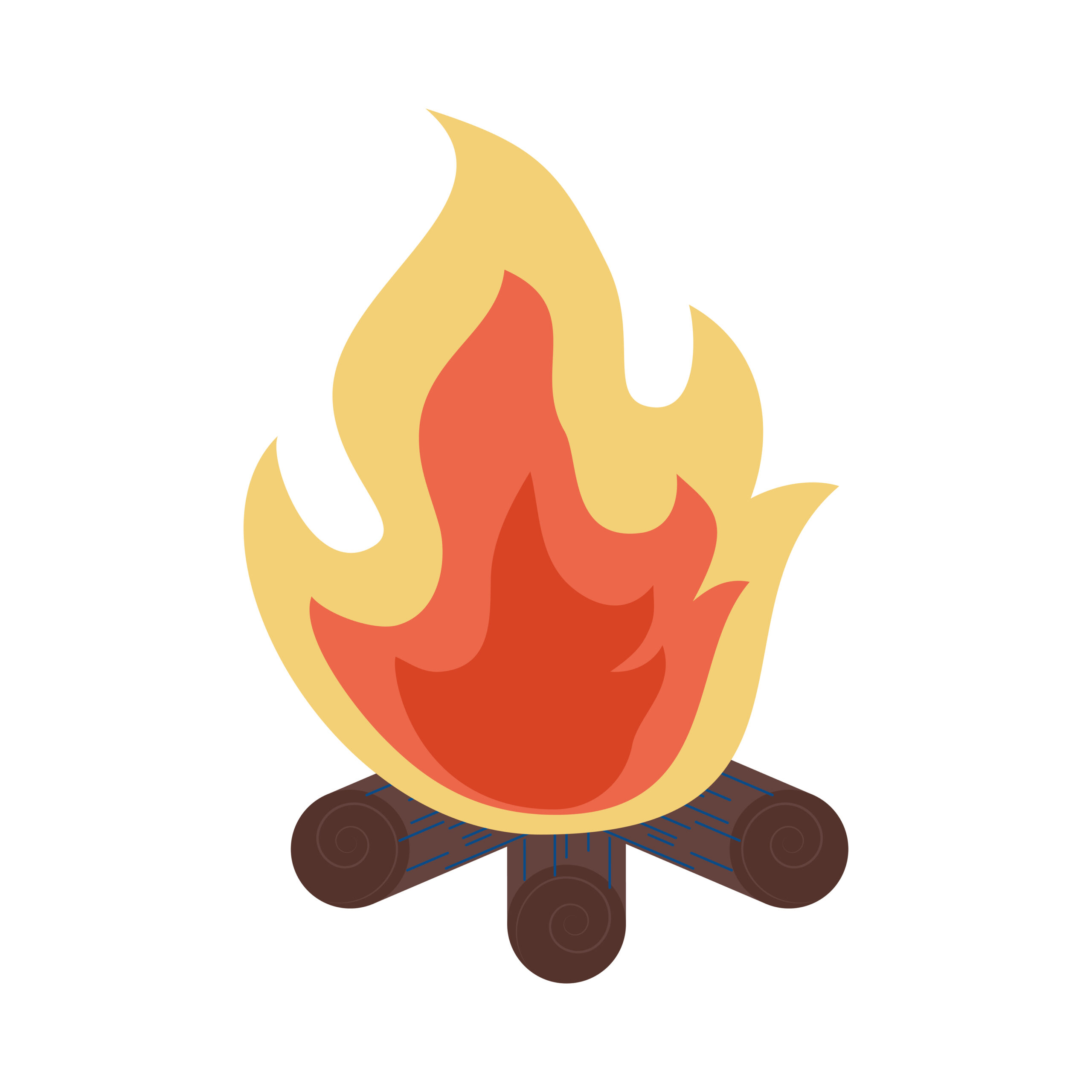 camp fire flame isolated icon